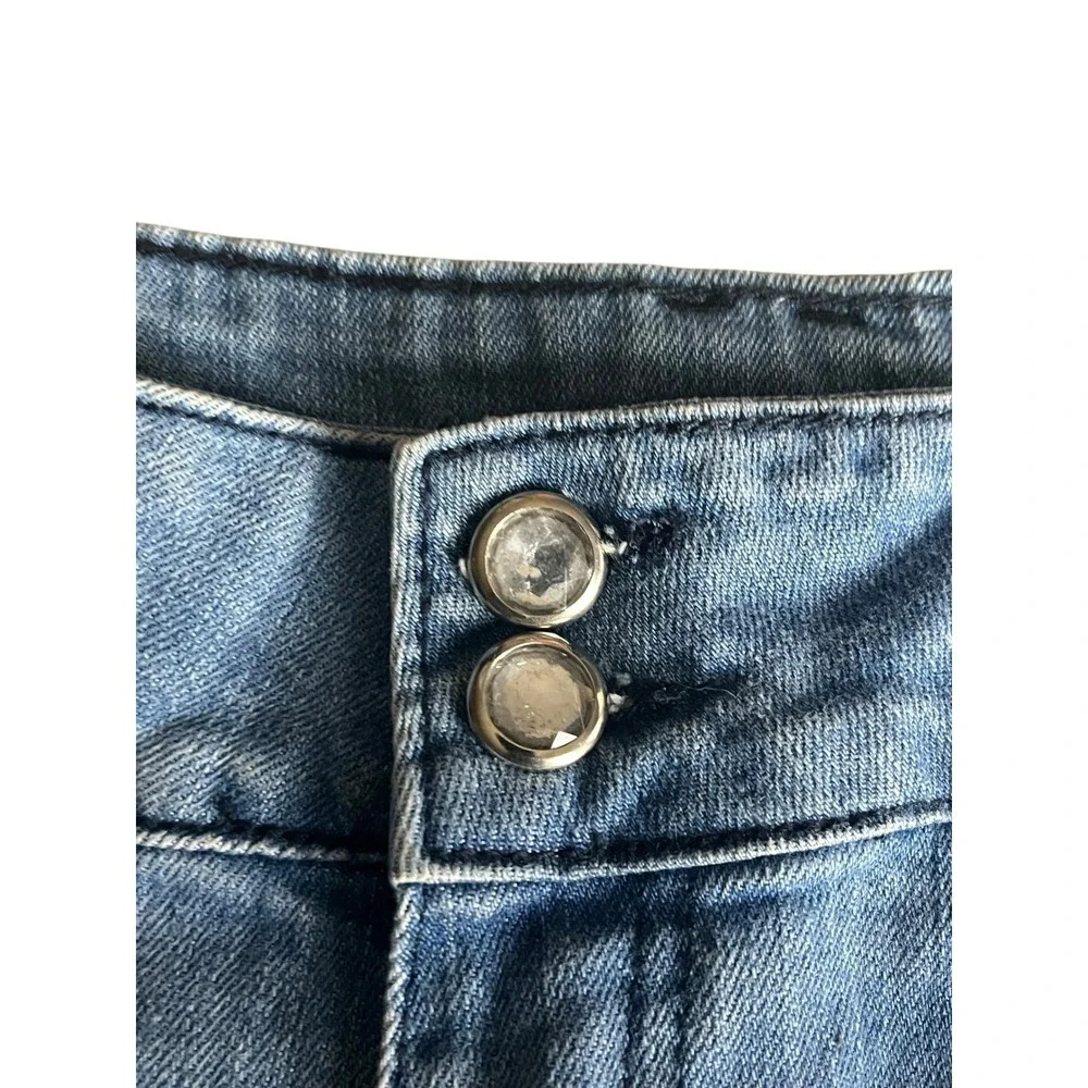 Crystal Vogue Jeans Girls 14 Blue Rhinestone‎ Embellished Y2K Skinny